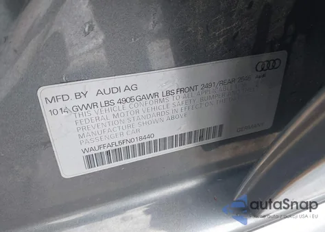 2015 Audi A4 2.0T Premium from USA, damaged, VIN WAUFFAFL5FN018440